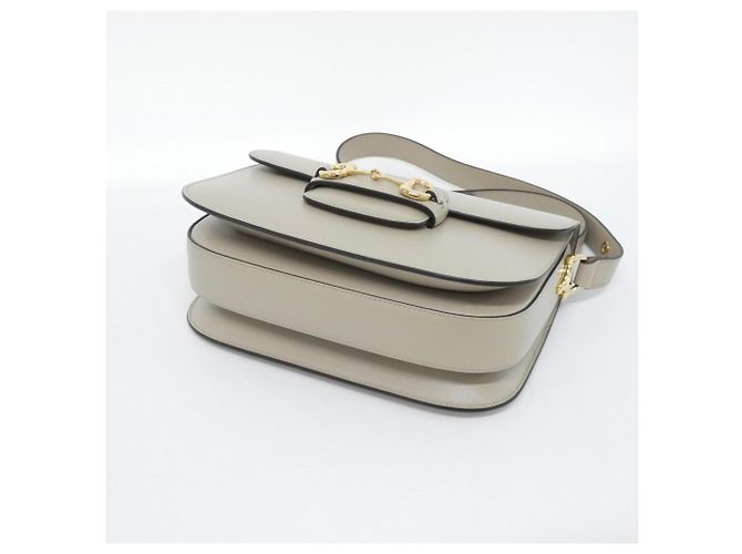 Gucci mala de ombro Horsebit 1955 em couro cinza - view 3