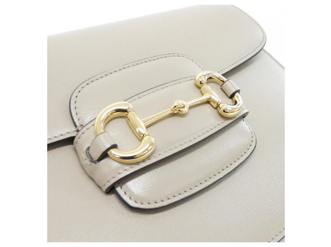 Gucci mala de ombro Horsebit 1955 em couro cinza - view 4