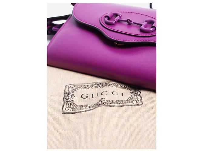 Gucci Mini borsa a tracolla Horsebit 1955 in pelle viola - vista 12