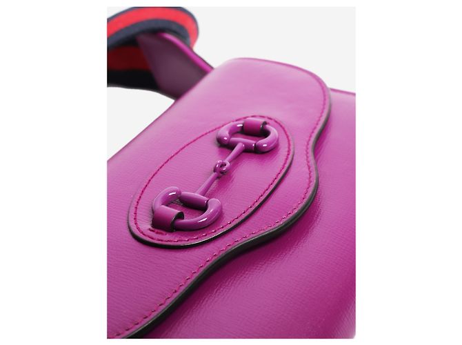 Gucci Mini borsa a tracolla Horsebit 1955 in pelle viola - vista 4