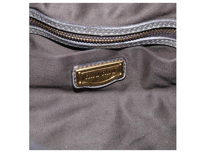 Miu Miu Sac à Main en Cuir 2way Gris Or - vue 21
