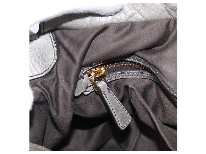 Miu Miu Sac à Main en Cuir 2way Gris Or - vue 25