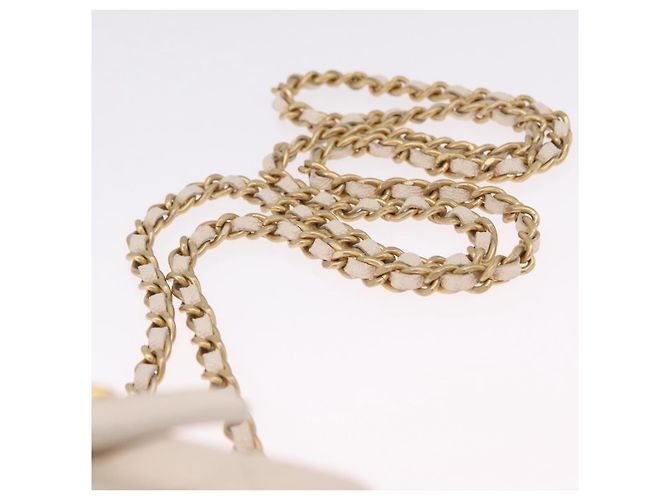 CHANEL Matelasse Vanity Chain Shoulder Pouch Caviar Skin White CC - vista 15