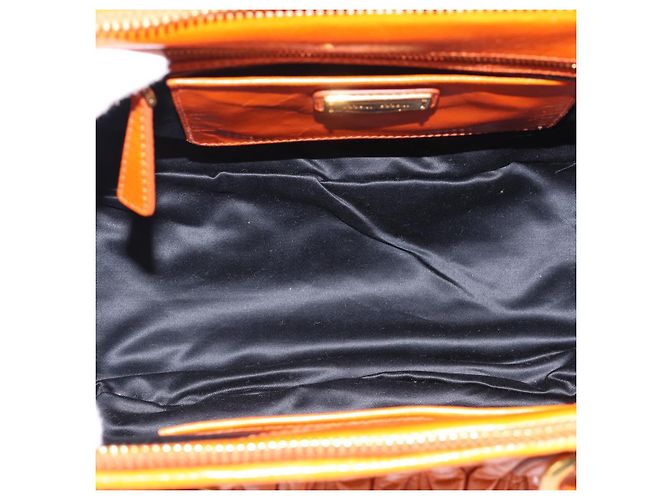 Miu Miu Matelasse Hand Bag Leather 2way Orange Gold - vista 11