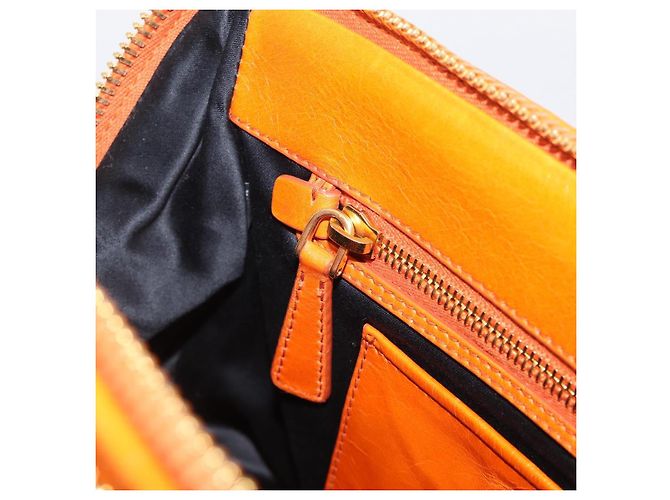 Miu Miu Matelasse Hand Bag Leather 2way Orange Gold - vista 23