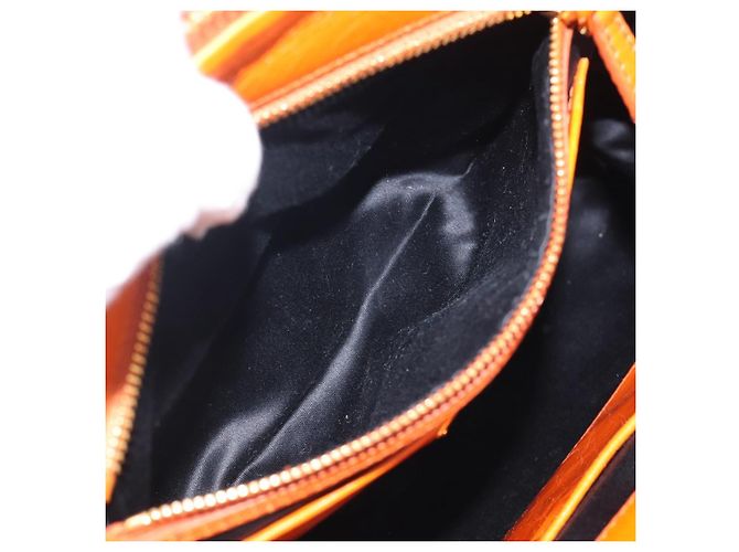 Miu Miu Matelasse Hand Bag Leather 2way Orange Gold - vista 24