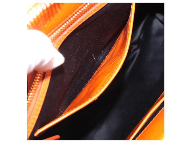 Miu Miu Matelasse Hand Bag Leather 2way Orange Gold - vista 25