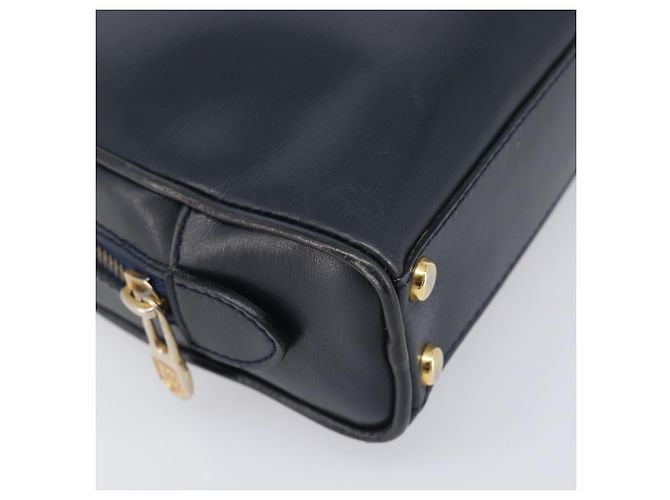 Céline CELINE Circle Chain Shoulder Bag Leather Navy Gold - vista 12
