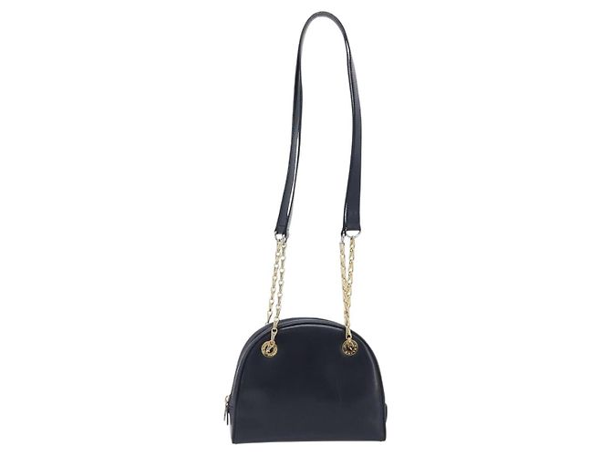 Céline CELINE Circle Chain Shoulder Bag Leather Navy Gold - vista 2