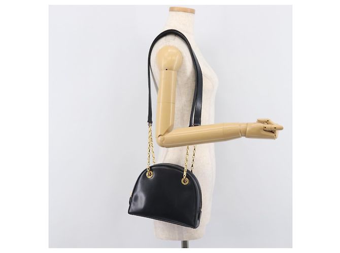 Céline CELINE Circle Chain Shoulder Bag Leather Navy Gold - vista 25