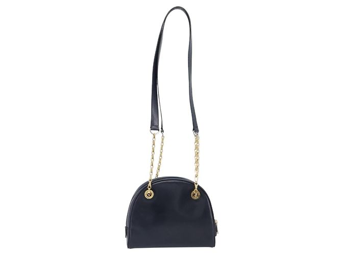 Céline CELINE Circle Chain Shoulder Bag Leather Navy Gold - vista 3