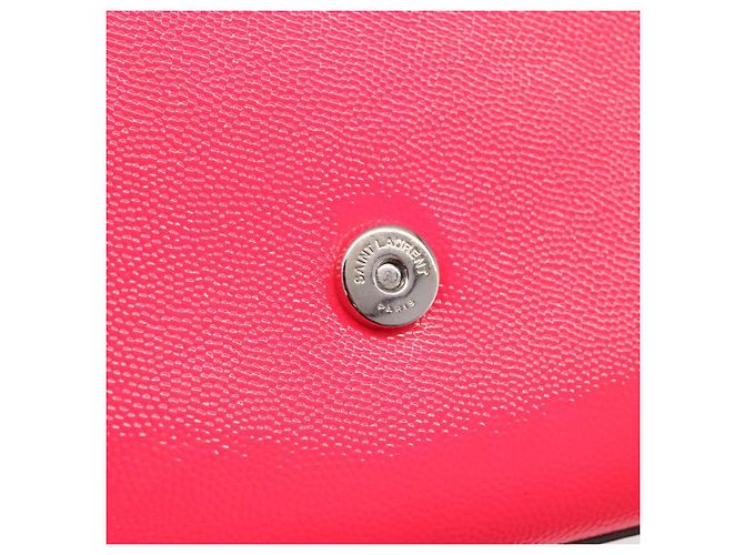 Autre Marque Saint Laurent Chain Shoulder Bag Leather Pink Silver - vista 17