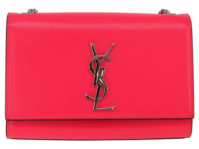Autre Marque Saint Laurent Chain Shoulder Bag Leather Pink Silver - vista 2
