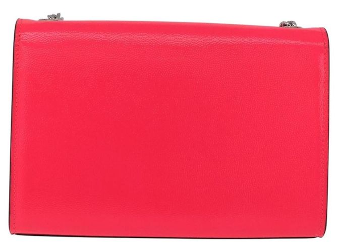Autre Marque Saint Laurent Chain Shoulder Bag Leather Pink Silver - vista 3