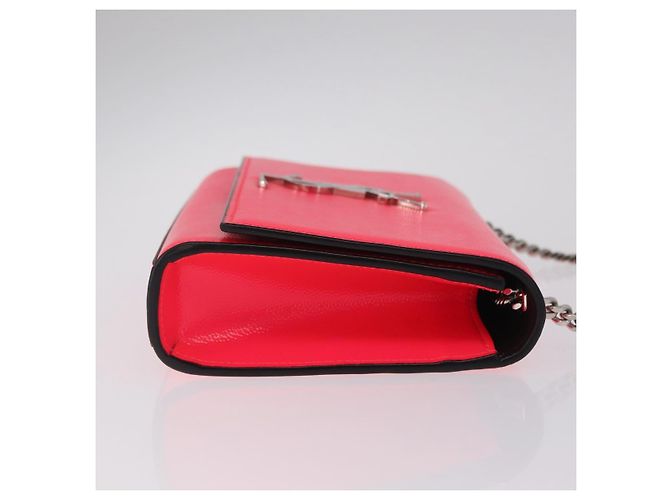 Autre Marque Saint Laurent Chain Shoulder Bag Leather Pink Silver - vista 4
