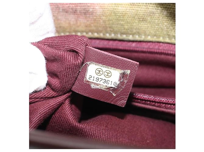 CHANEL Embroidery Graffiti Messenger bag Canvas Khaki Silver CC - vista 27