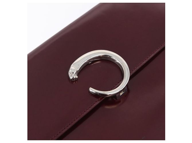 Panthère Bolsa de Ombro Cartier PANTHERE Couro Bordeaux Prata - vista 22