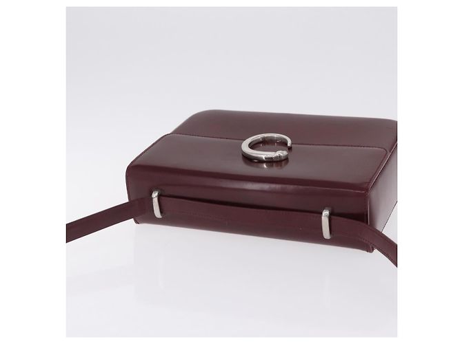 Panthère Bolsa de Ombro Cartier PANTHERE Couro Bordeaux Prata - vista 7
