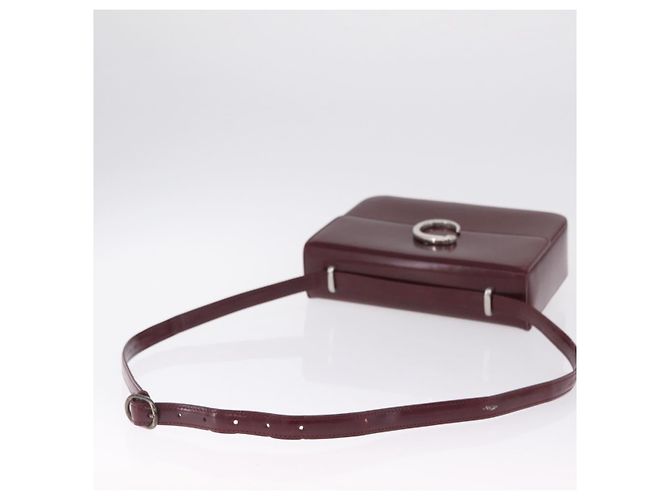 Panthère Bolsa de Ombro Cartier PANTHERE Couro Bordeaux Prata - vista 8
