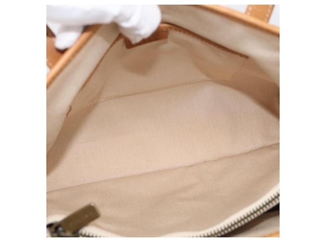 Céline CELINE C Macadam Hand Bag Canvas Beige Gold Tone - vista 11
