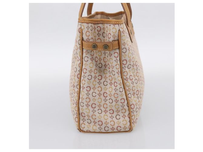 Céline CELINE C Macadam Hand Bag Canvas Beige Gold Tone - vista 4