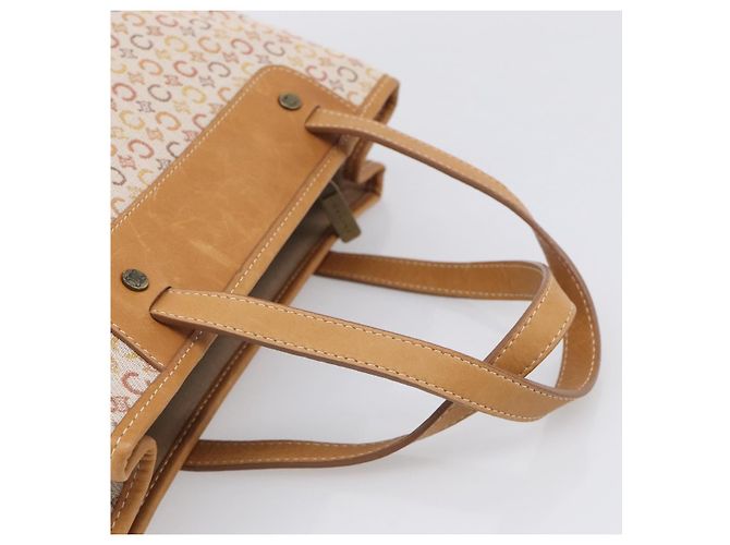 Céline CELINE C Macadam Hand Bag Canvas Beige Gold Tone - vista 7