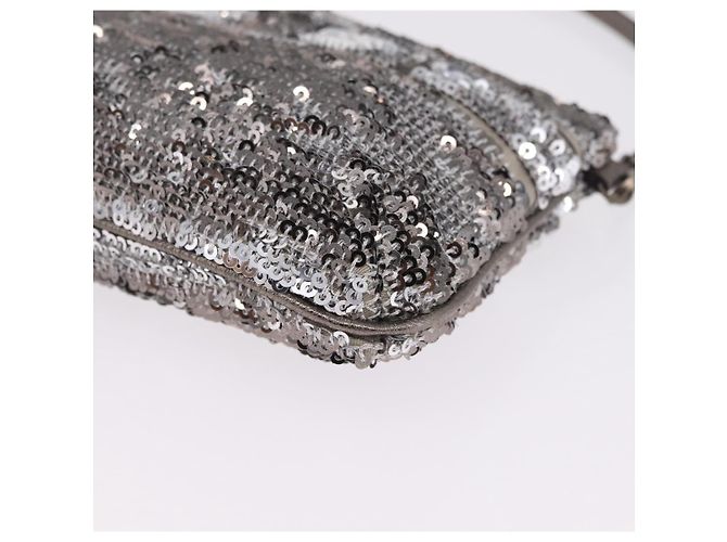 Salvatore Ferragamo Mini Pouch Sequin Silver - vista 12