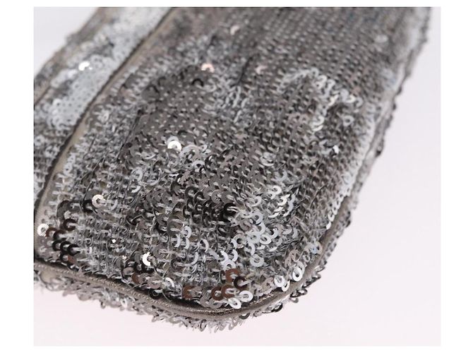 Salvatore Ferragamo Mini Pouch Sequin Silver - vista 13