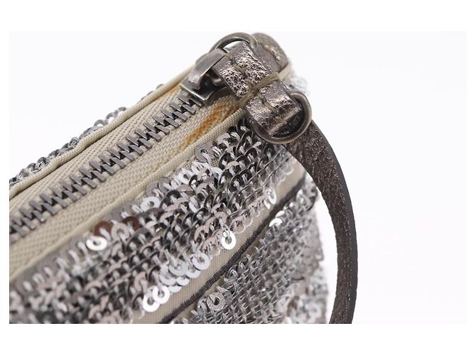 Salvatore Ferragamo Mini Pouch Sequin Silver - vista 15