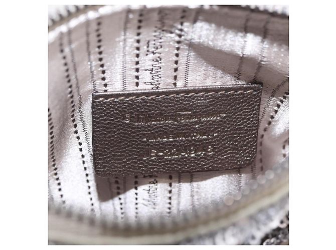 Salvatore Ferragamo Mini Pouch Sequin Silver - vista 16