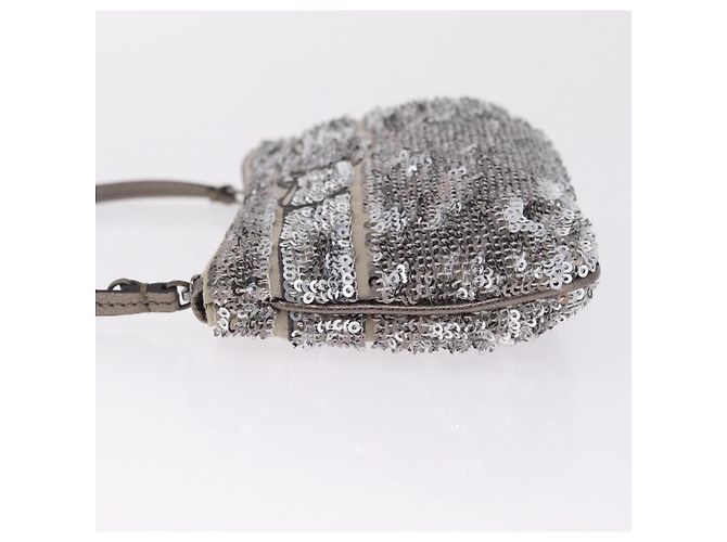 Salvatore Ferragamo Mini Pouch Sequin Silver - vista 5
