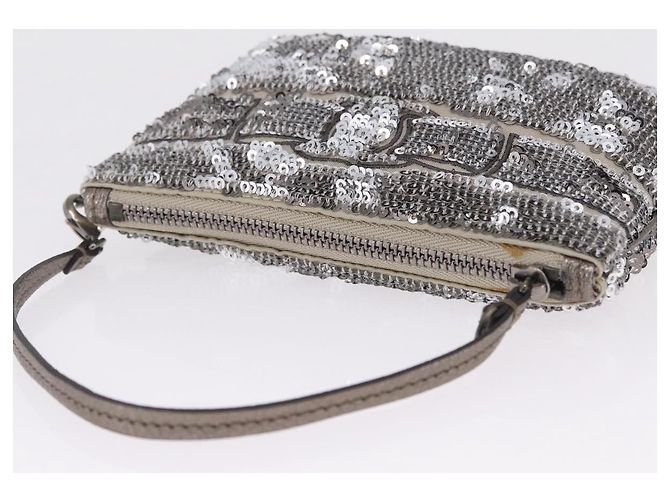 Salvatore Ferragamo Mini Pouch Sequin Silver - vista 6