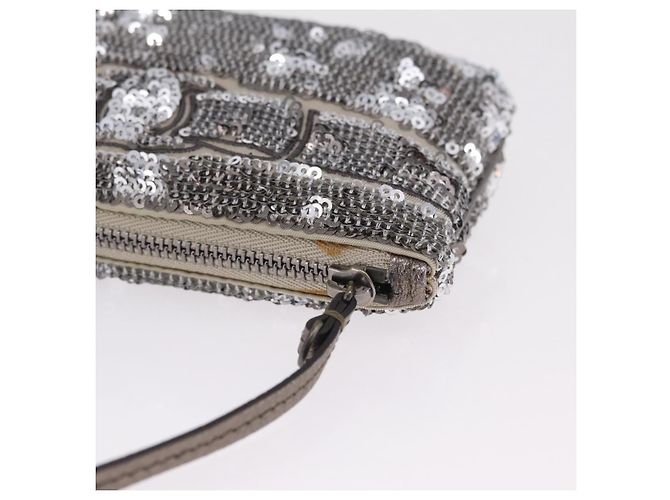 Salvatore Ferragamo Mini Pouch Sequin Silver - vista 7