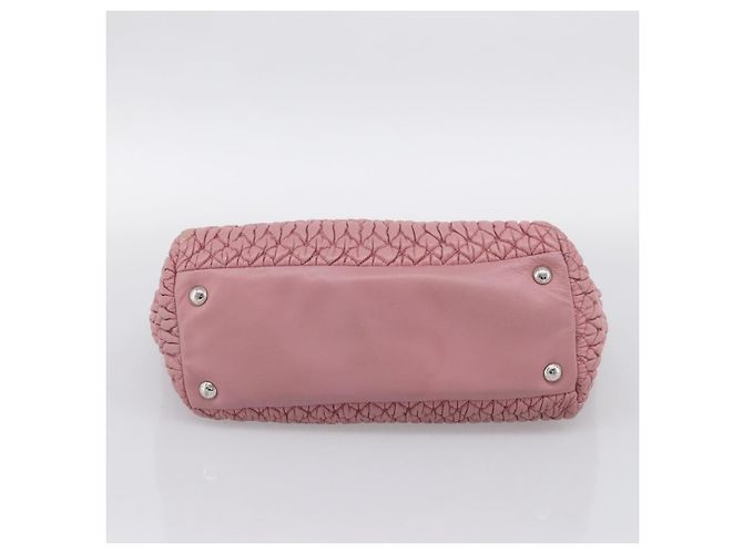 Miu Miu Sac à épaule Matelassé Cuir Rose Argent - vue 13