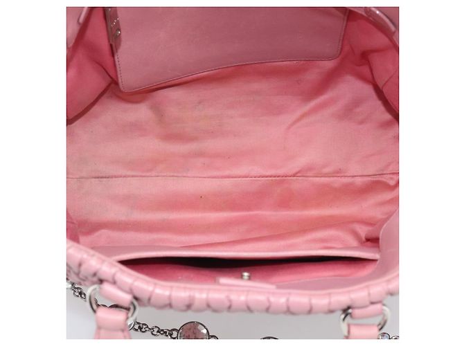 Miu Miu Sac à épaule Matelassé Cuir Rose Argent - vue 21