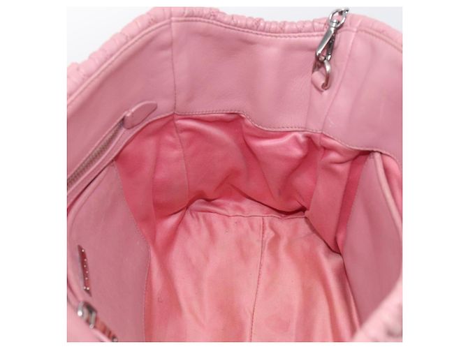 Miu Miu Sac à épaule Matelassé Cuir Rose Argent - vue 22