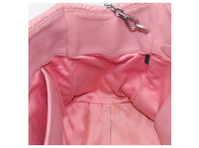 Miu Miu Sac à épaule Matelassé Cuir Rose Argent - vue 23