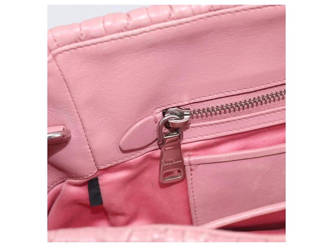 Miu Miu Sac à épaule Matelassé Cuir Rose Argent - vue 24