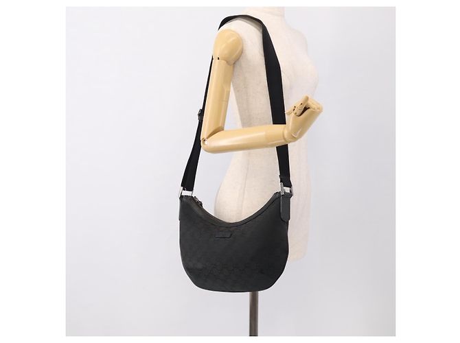 GUCCI GG Canvas Shoulder Bag Black Silver 181092 - view 22