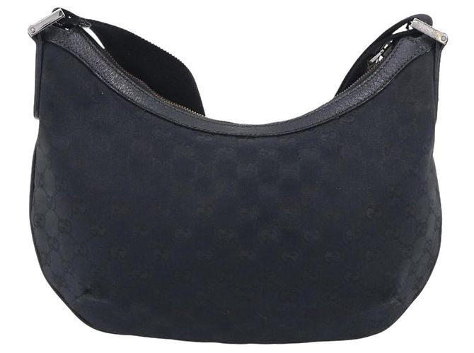 GUCCI GG Canvas Shoulder Bag Black Silver 181092 - view 3