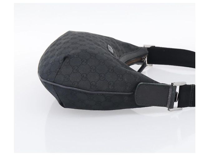 GUCCI GG Canvas Shoulder Bag Black Silver 181092 - view 5