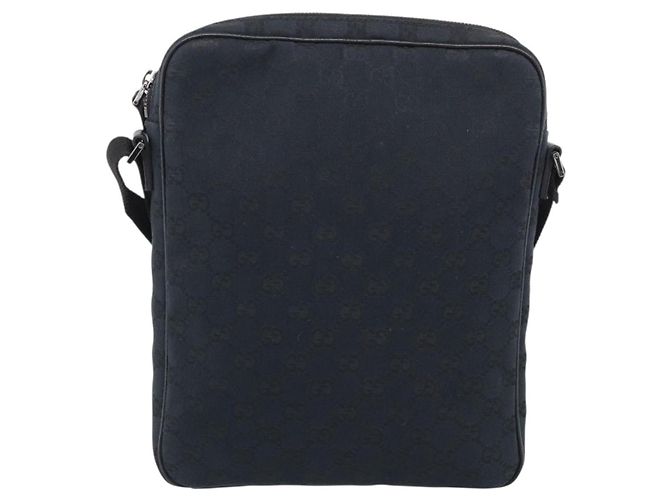 GUCCI GG Canvas Shoulder Bag Black Silver 92551 - vista 3