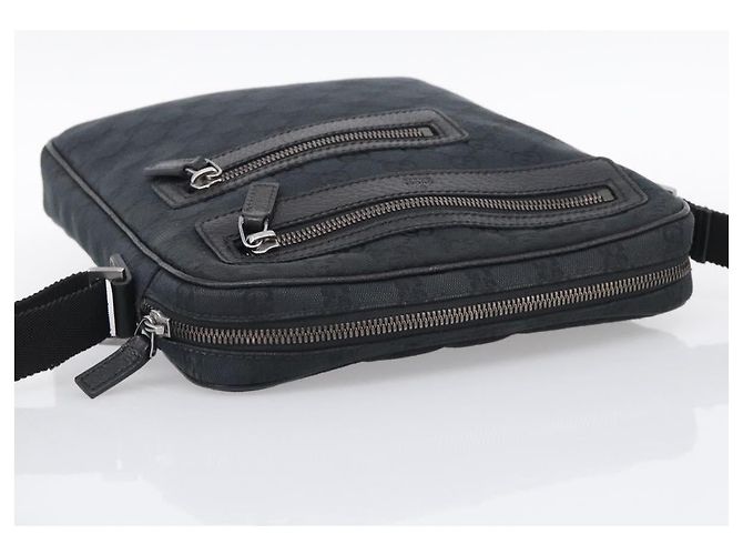 GUCCI GG Canvas Shoulder Bag Black Silver 92551 - vista 6