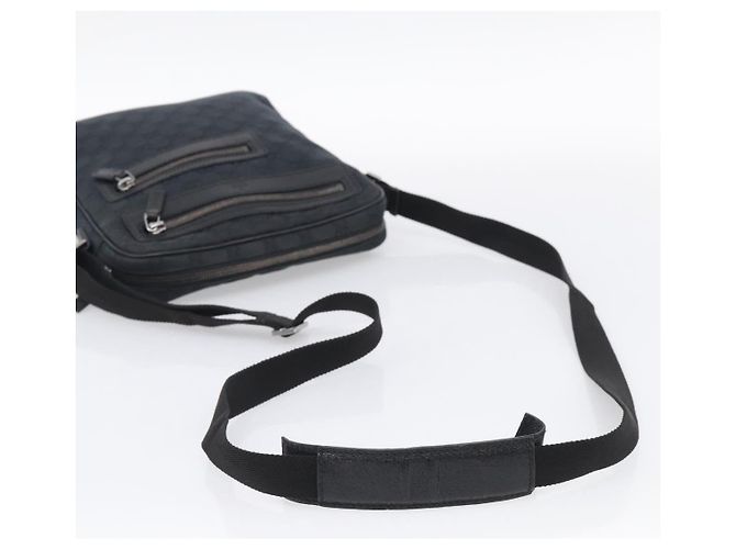 GUCCI GG Canvas Shoulder Bag Black Silver 92551 - vista 7