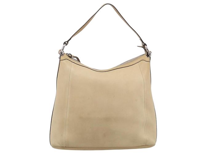 GUCCI Bamboo Shoulder Bag Leather Beige Silver - vista 13