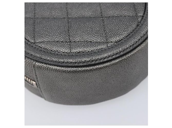 CHANEL Matelasse Chain Shoulder Bag Caviar Skin Gray Silver CC - vista 14