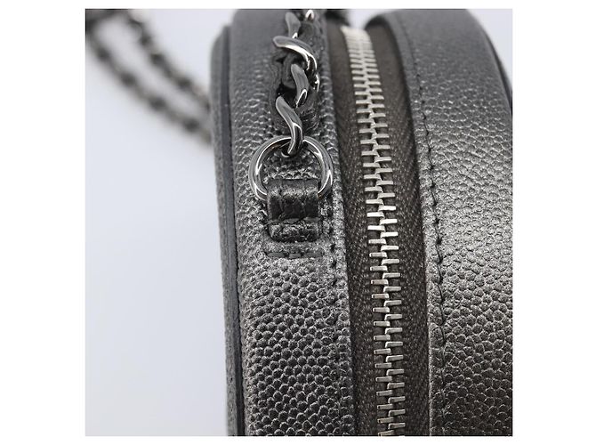 CHANEL Matelasse Chain Shoulder Bag Caviar Skin Gray Silver CC - vista 16
