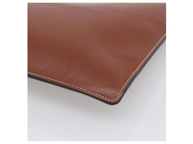 LOEWE Pochette en cuir marron argenté - vue 15