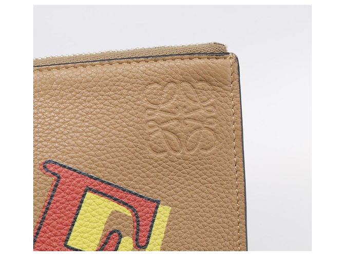 LOEWE Pochette en cuir marron argenté - vue 8