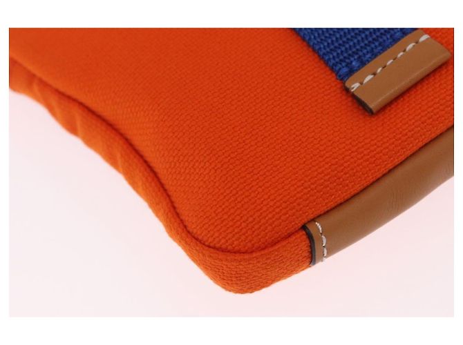 LOEWE Irohebe Nature Neck Pouch Shoulder Bag Canvas Blue Silver - vista 17